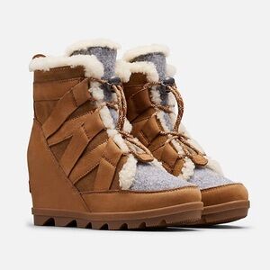 Sorel Joan Of Arctic Wedge II Cozy Shearling Nubuck Leather Lace-Up Boots | 7.5